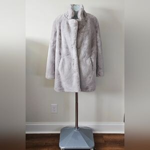 Apparis Light Gray Faux Fur Coat Size Small - Like New